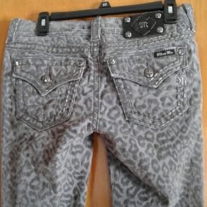 Women's Miss Me Skinny Cargo Leopard Jeans Size 28
